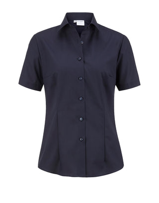 Olymp Damen Bluse 0630 Luxor Modern Fit Uni Capri Kurzarm