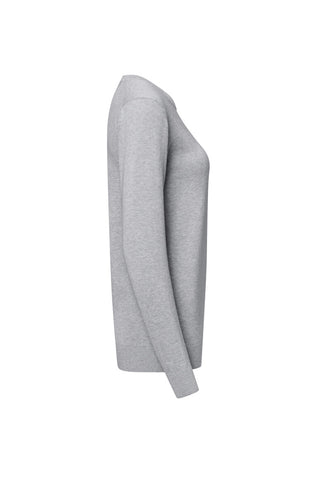 Hakro Damen Pullover 135 Pullover Premium-Baumwolle grau meliert