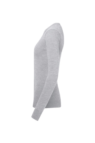 Hakro Damen Pullover 146  Pullover Merino-Wolle grau meliert