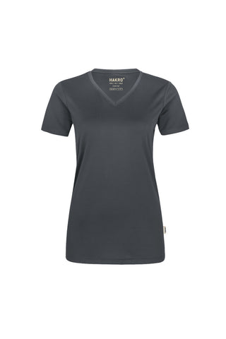 Hakro Damen V-Shirt 187 COOLMAX® anthrazit