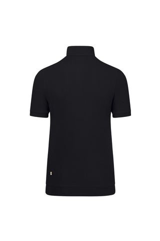 Hakro Damen Poloshirt 334  Zip-Shirt Piqué MIKRALINAR® ECO schwarz