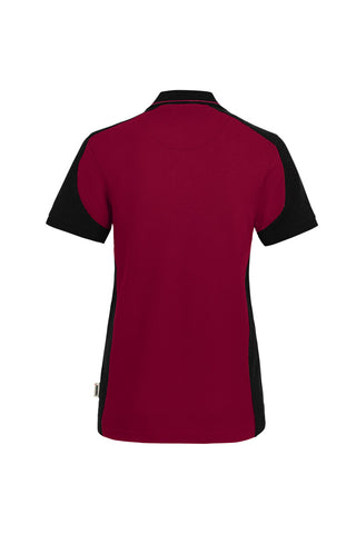 Hakro Damen Poloshirt 339  Poloshirt Contrast MIKRALINAR® ECO weinrot/schwarz