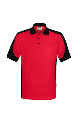 Hakro Herren/Unisex Poloshirt 539 Poloshirt Contrast  MIKRALINAR® ECO rot/schwarz