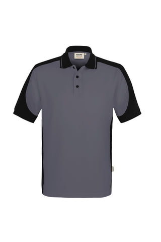 Hakro Herren/Unisex Poloshirt 539 Poloshirt Contrast  MIKRALINAR® ECO anthrazit/schwarz