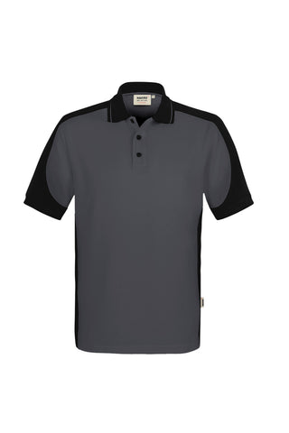 Hakro Herren/Unisex Poloshirt 539 Poloshirt Contrast  MIKRALINAR® ECO karbongrau/schwarz