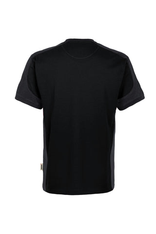 Hakro Herren/Unisex T-Shirt 590 T-Shirt Contrast MIKRALINAR® ECO schwarz/karbongrau