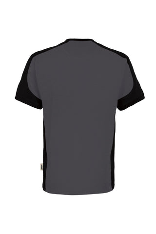 Hakro Herren/Unisex T-Shirt 590 T-Shirt Contrast MIKRALINAR® ECO karbongrau/schwarz