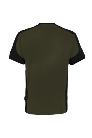 Hakro Herren/Unisex T-Shirt 590 T-Shirt Contrast MIKRALINAR® ECO olive/schwarz