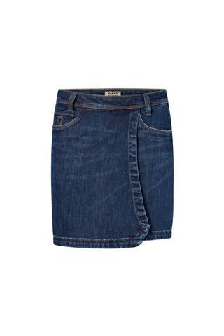 Hakro Damen Jeansskort 732 X-Stretch Eco indigo