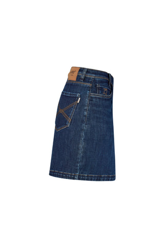 Hakro Damen Jeansskort 732 X-Stretch Eco indigo