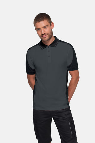 Hakro Herren/Unisex Poloshirt 539 Poloshirt Contrast  MIKRALINAR® ECO anthrazit/schwarz