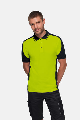 Hakro Herren/Unisex Poloshirt 539 Poloshirt Contrast  MIKRALINAR® ECO kiwi/schwarz