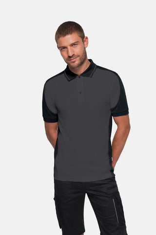 Hakro Herren/Unisex Poloshirt 539 Poloshirt Contrast  MIKRALINAR® ECO karbongrau/schwarz