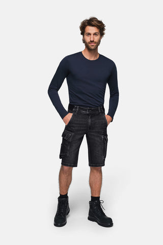 Hakro Herren/Unisex Activehose 736 Worker-Jeansshorts Dyneema® X-Stretch ECO schwarz