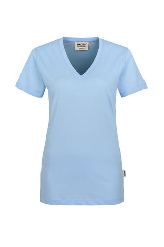 Hakro Damen V-Shirt 126 Classic eisblau