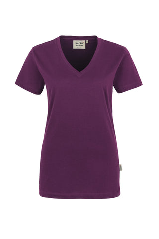 Hakro Damen V-Shirt 126 Classic aubergine