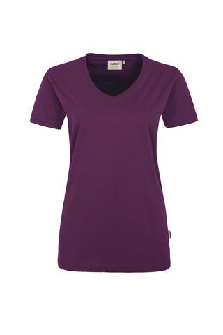Hakro Damen V-Shirt 181 MIKRALINAR® aubergine