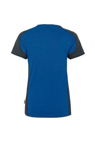 Hakro Damen V-Shirt 190 MIKRALINAR® Contrast royalblau/anthrazit