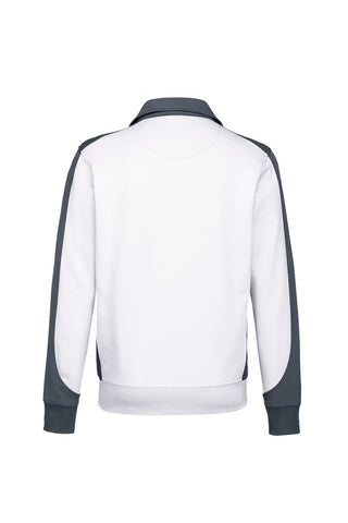 Hakro Herren/Unisex Zip-thru Sweatshirt 477 MIKRALINAR® Contrast weiß/anthrazit