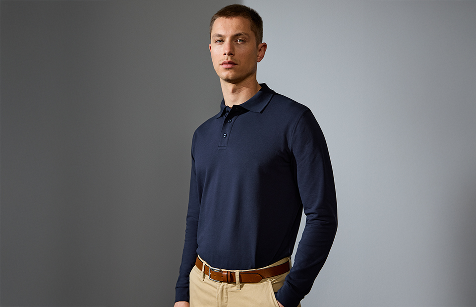 Identity Langarm Poloshirt | Stretch     Herren 0544