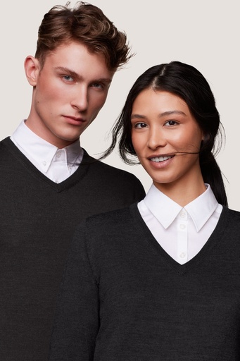 HAKRO V-Pullover Merino-Wolle 0144
