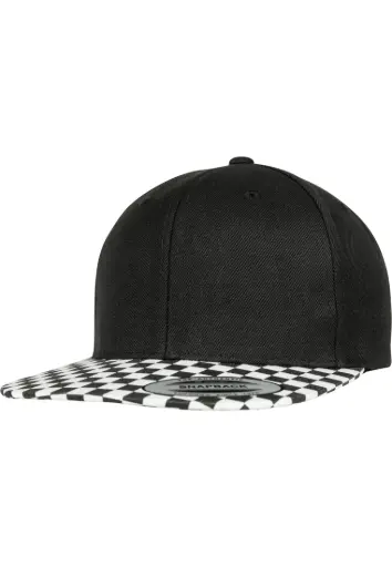 [FLEX-6089CB-00826-0050-black/white-one size] Checkerboard Snapback